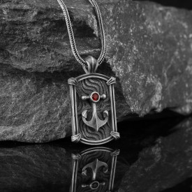 ZİRKON TAŞLI ÇAPA MOTİFLİ 925 AYAR GÜMÜŞ KOLYE