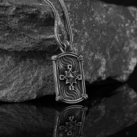 PUSULA MOTİFLİ 925 AYAR GÜMÜŞ KOLYE