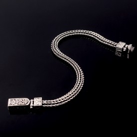 925 Ayar Gümüş Örgü Model Erkek Bileklik