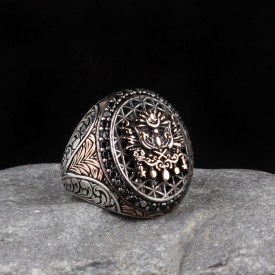 Osmanlı Devleti Arması Model 925 Ayar Gümüş Yüzük