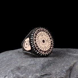 Turan Yüzüğü Türk Boyları Bayrağı 925 Ayar Gümüş Yüzük