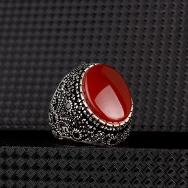 OVAL MODEL AKİK TAŞLI 925 AYAR GÜMÜŞ YÜZÜK