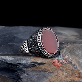 OVAL MODEL AKİK TAŞLI 925 AYAR GÜMÜŞ YÜZÜK