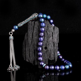 ZİRKON TAŞ GÜMÜŞ PÜSKÜLLÜ RENK DEĞİŞTİREN HİS TAŞI TESBİH