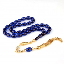 Bafon Püsküllü Sıkma Kehribar Tesbih