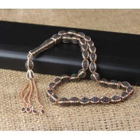 Zirkon Taşlı Tamamı 925 Ayar Gümüş Tesbih