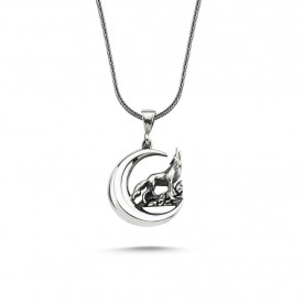 Hilal ve Bozkurt Model Gümüş Kolye