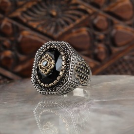 Zirkon Taşlı 925 Ayar Gümüş Erkek Yüzük