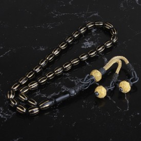 Gümüş Kazaz Püsküllü Oltu Taşı Tesbih