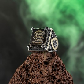 Kişiye Özel İsim Yazılı Kare Gümüş Yüzük