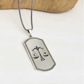 Kişiye Özel Adalet Terazisi Gümüş Kolye