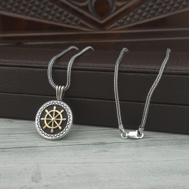 925 AYAR GÜMÜŞ GEMİ DÜMENİ MODEL KOLYE