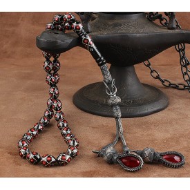 Petek Model Gümüş ve Mine İşleme Erzurum Oltu Taşı Tesbih