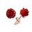 925 Ayar Kırmızı Gül Küpe