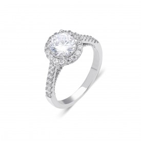 Baget Taşlı Gümüş Kadın Yüzüğü