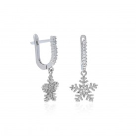 Kar Tanesi Sallantılı Gümüş Küpe