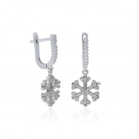 Kar Tanesi Sallantılı Gümüş Küpe