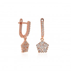 Kar Tanesi Sallantılı Gümüş Küpe