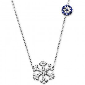 925 Ayar Gümüş Zirkon Taşlı Kartanesi Model Kolye