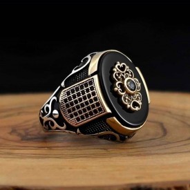 Oniks Taşlı 925 Ayar Gümüş Yüzük