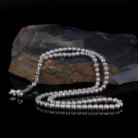 Tamamı 925 Ayar Gümüş Mini Boy 99'Luk Tesbih