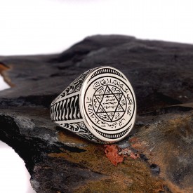 HZ SÜLEYMAN MÜHRÜ 925 AYAR GÜMÜŞ ERKEK YÜZÜK