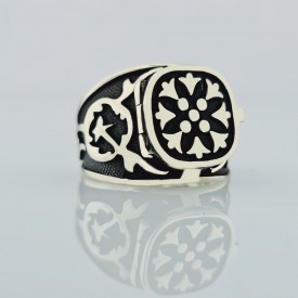 Kapaklı 925 Ayar Gümüş Erkek Yüzük