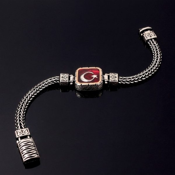 925 Ayar Gümüş Ayyıldız Model Mineli Bileklik