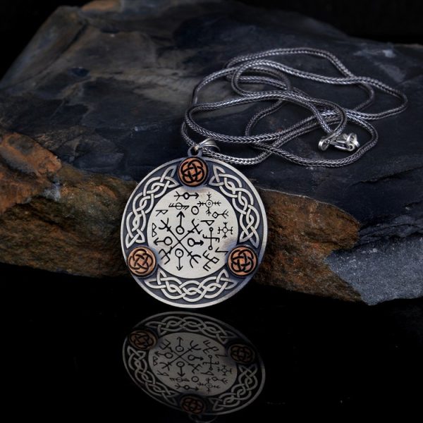 925 Ayar Gümüş Viking Koruyucu Pusula Kolye