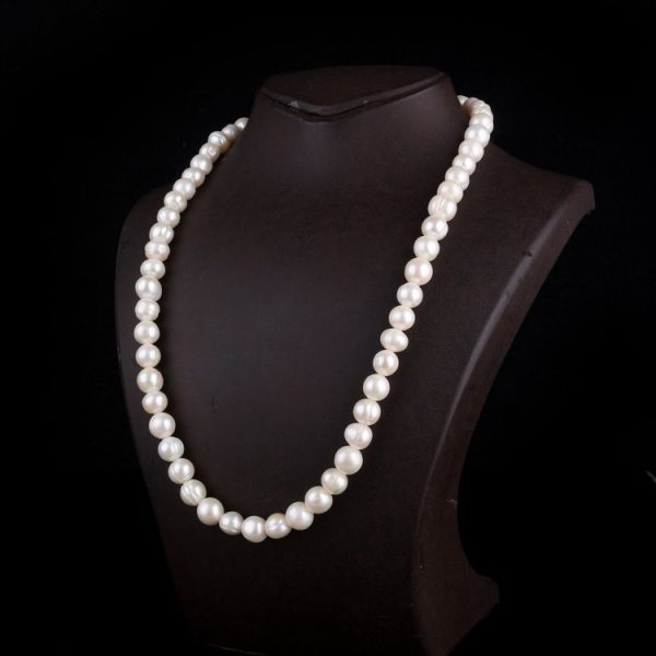925 Ayar Gümüş Klipsli 50 cm 8 mm İnci Kolye